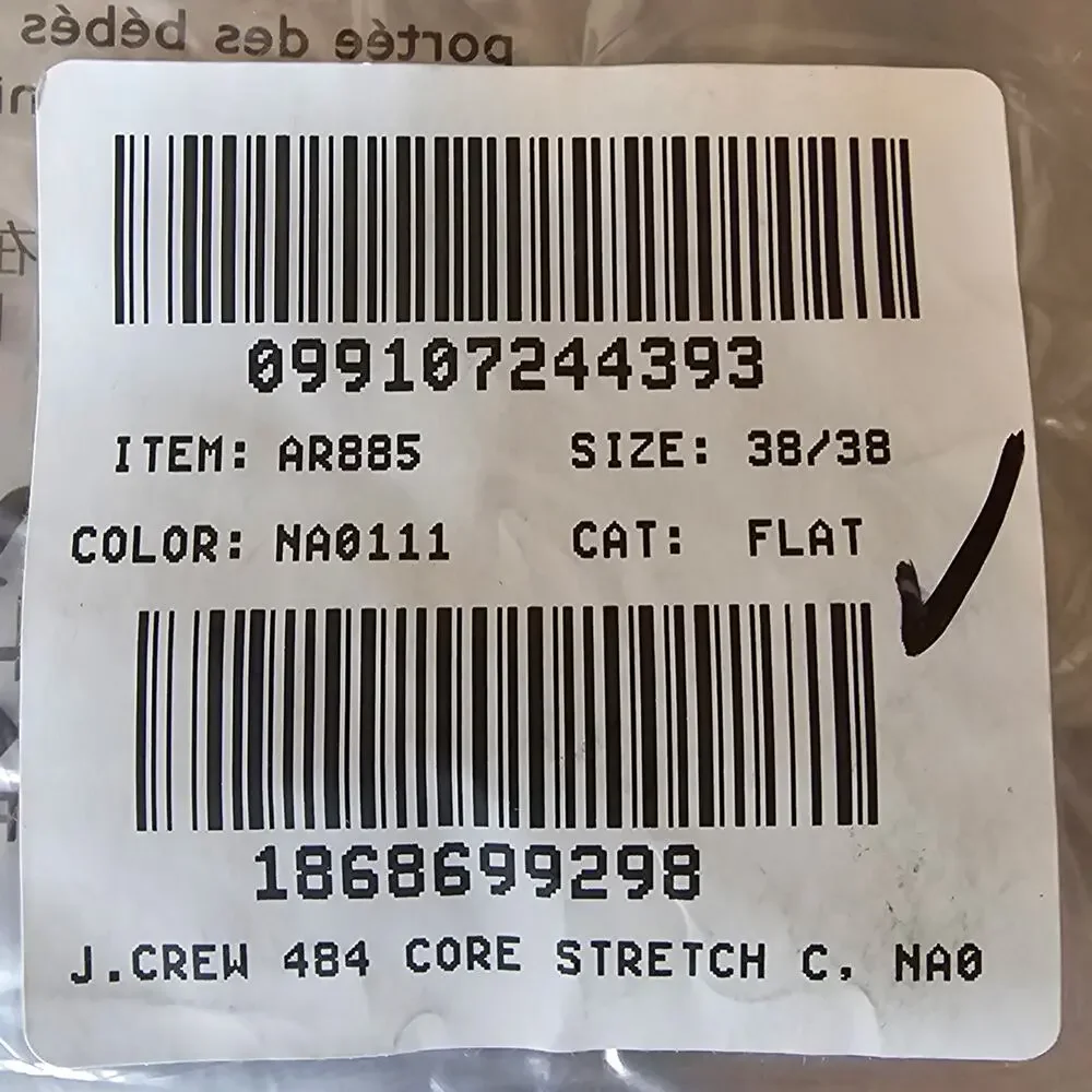 J. Crew Mens size 38/38 484 Core Slim Stretch Chino Dress Pants Tan AR885 NEW